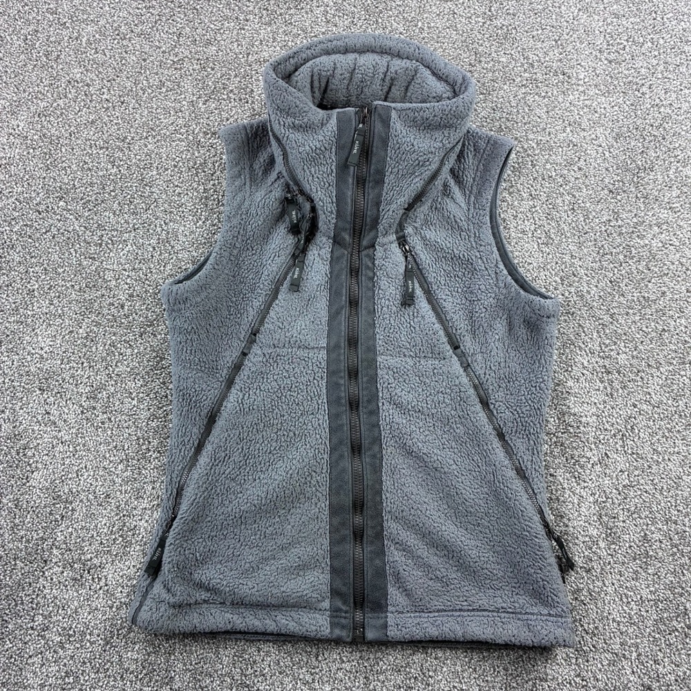 KUHL Flight Vest Women's Medium Gray Fleece Full Zip Sherpa Outdoor 2056